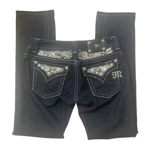 Miss Me dark wash cropped skinny embellished jeans size 29